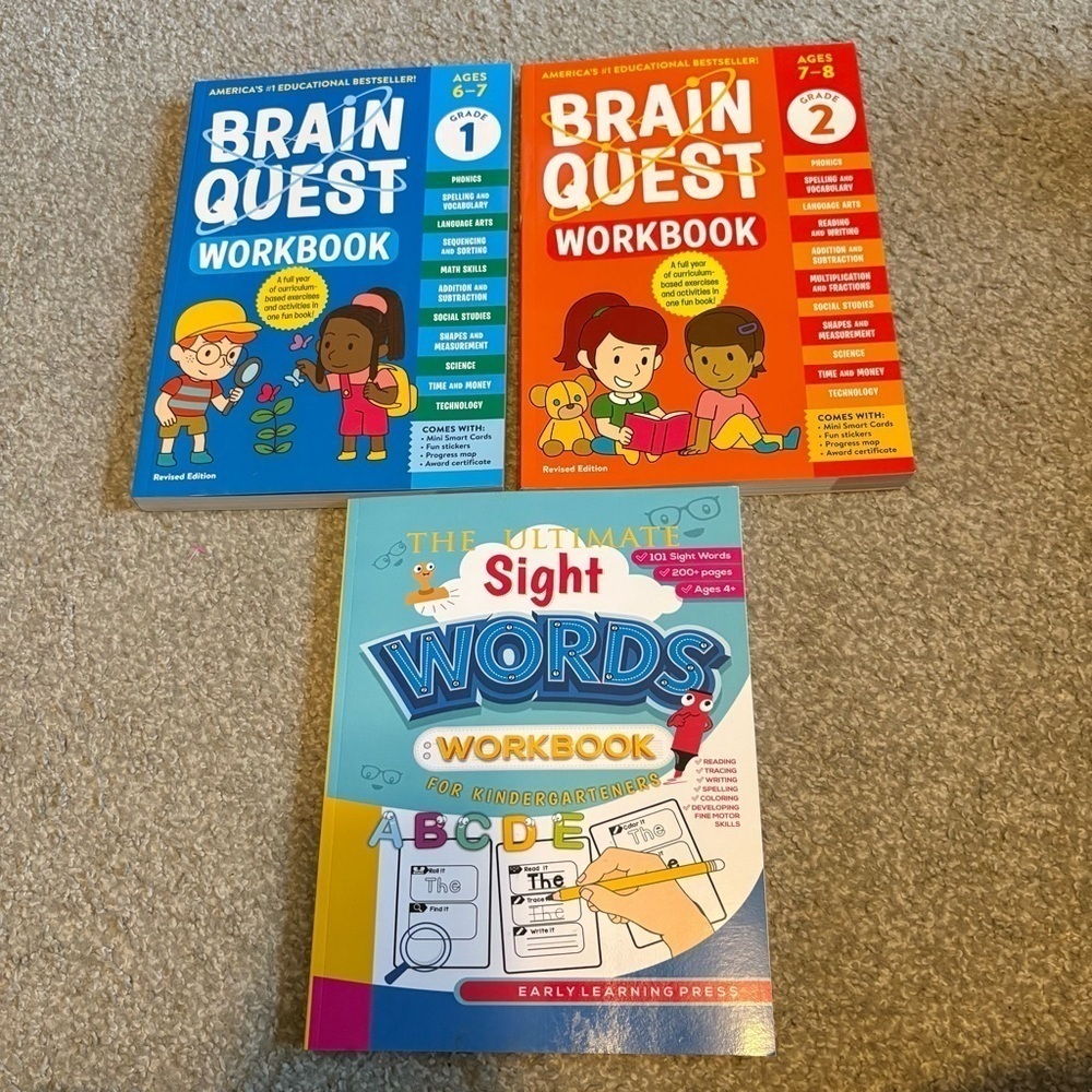 Brain Quest 1st 2nd Grade Sight Words Workbook Set for Kids NEW Homeschool